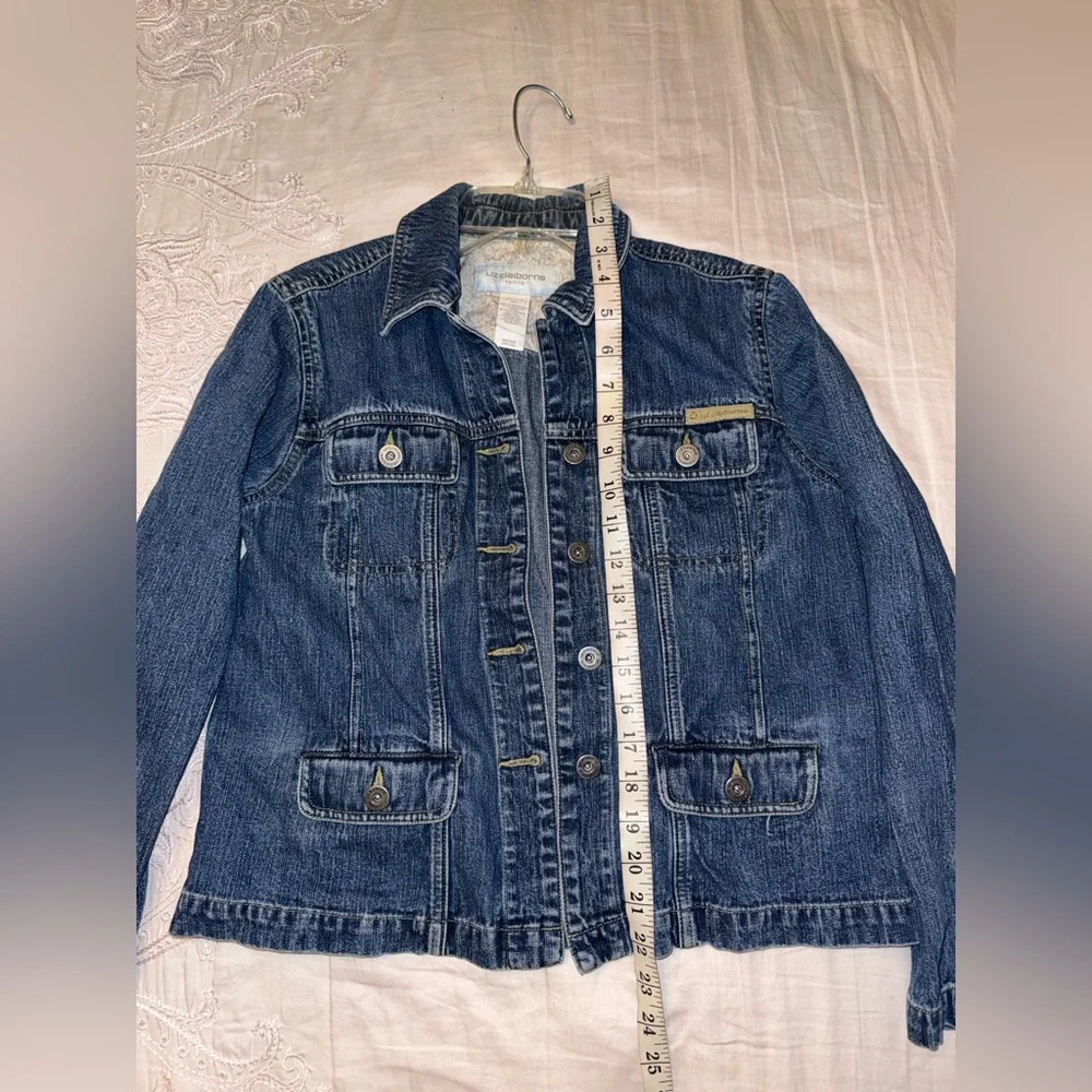Liz Claiborne Petite Vintage Denim Jean Jacket Size 8P